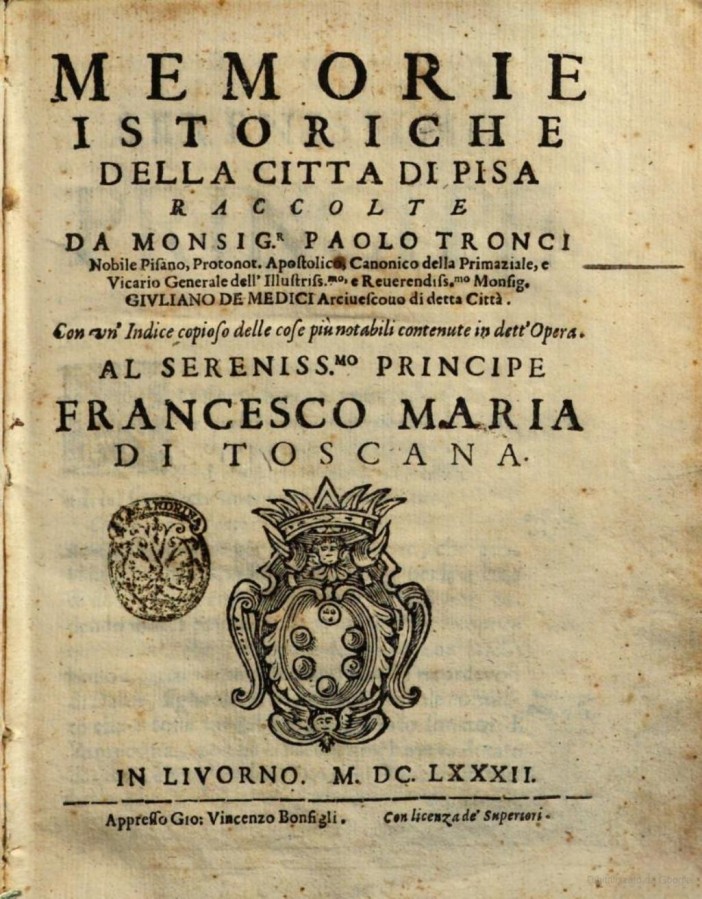 Memorie istoriche della città di Pisa