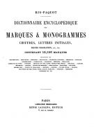Dictionnaire Encyclopedique des marques & monogrammes (2 Voll.)